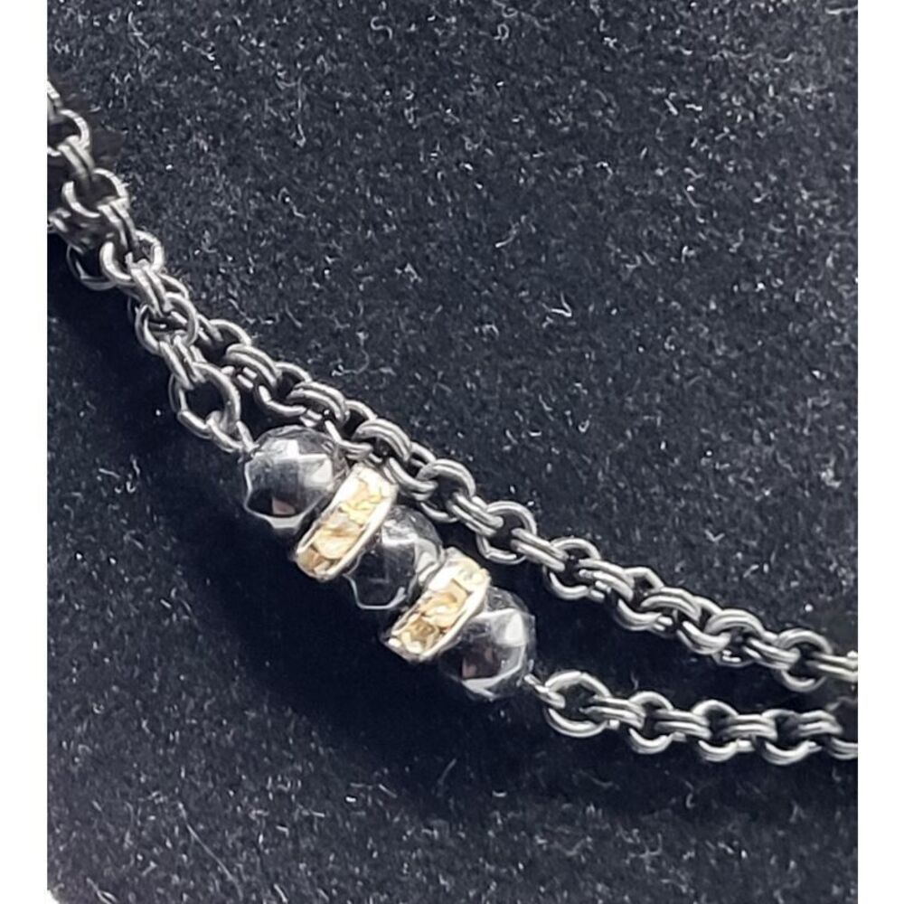 Sarah Cov Black Chain Station Necklace 30in